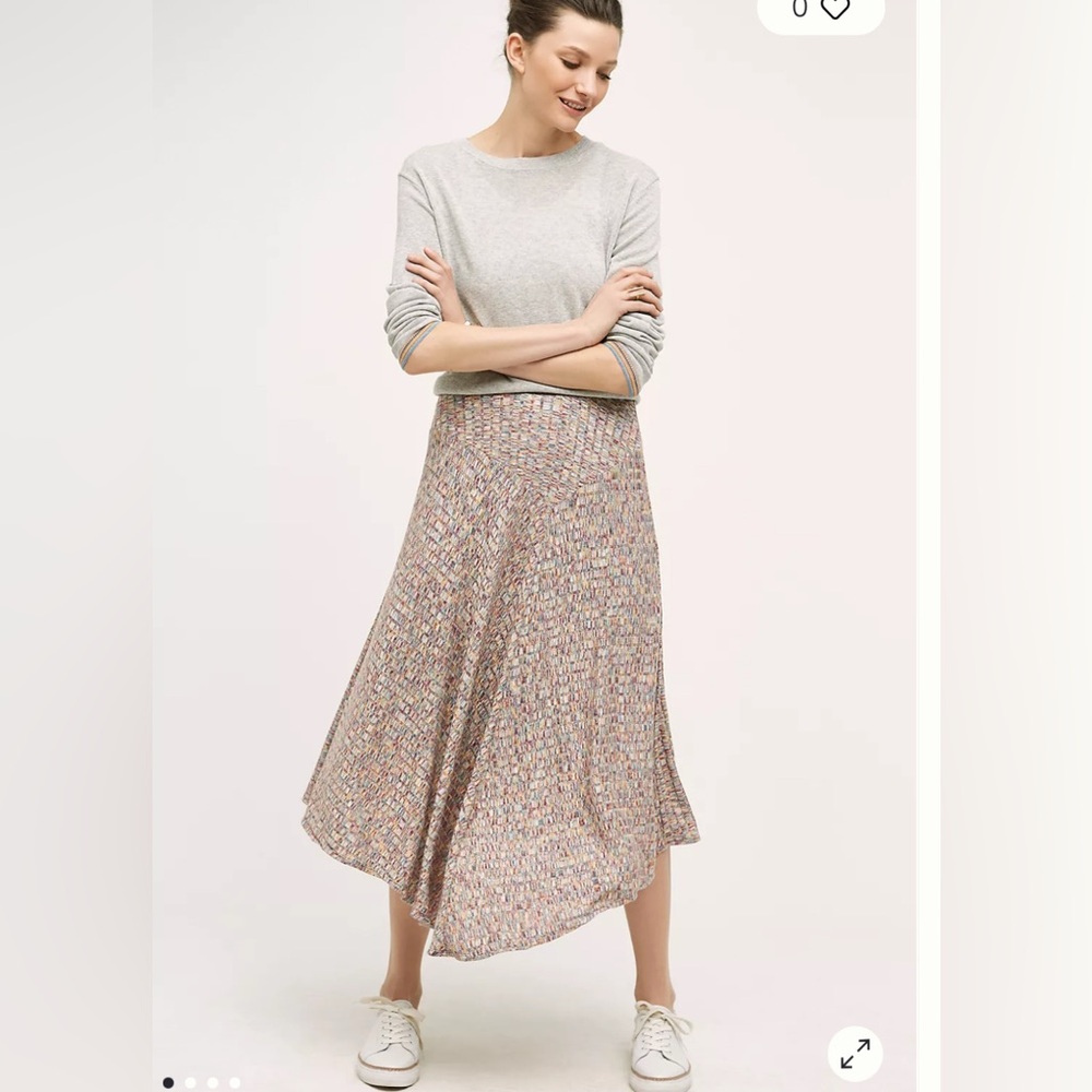 NWT Anthropologie multicolor sweater material skirt size xs